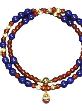 【原创】新中式颈链蓝红项链女款