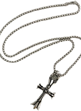 潮牌CH原创十字架街头风情侣项链