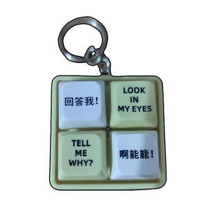 回答我经典语录tell me why四格按键发音玩具钥匙扣搞笑钥匙扣
