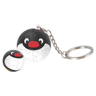 3D-JP企鹅Pingu钥匙扣拼图立体球形可爱包包挂件创意礼物潮玩装饰
