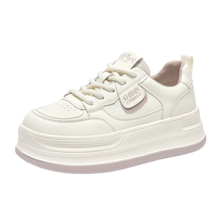 戈美其2026春秋新款休闲鞋厚底小白鞋女增高百搭板鞋系带运动鞋子