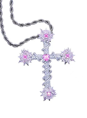 Mr.Blingggggg情侣白粉色十字架