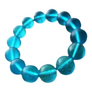 清代官造宫廷御用古法老琉璃手串湖蓝色情侣手链朝珠文玩珠串现货