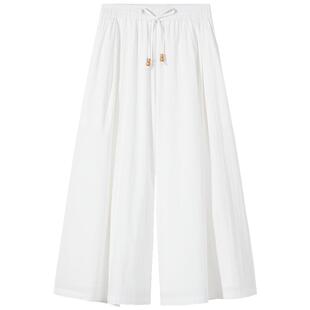 热风2026夏季新款女士裙裤垂感阔腿裤显瘦高腰松紧腰短裤裙
