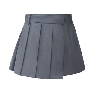 王心凌演唱会同款不规则灰色百褶裙女设计感裙裤百搭a字半身短裙