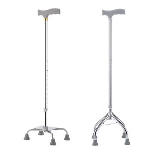 老人拐杖防滑四角手杖加厚加固铝合金伸缩老年人四脚拐棍康复轻便