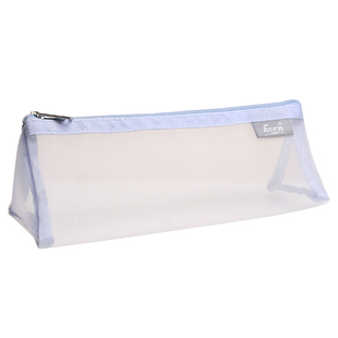 horn/号角透明网纱大容量笔袋三角可立式笔袋透明拉链袋中考高考考试笔袋文具袋简约小清新笔袋莫兰迪色