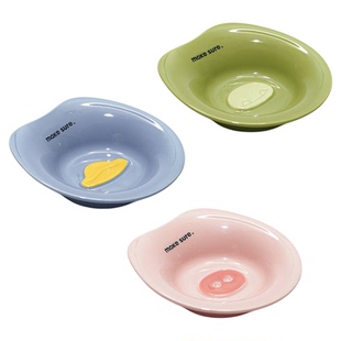 麻薯猫碗陶瓷宠物罐头碗猫咪餐盘子幼猫饭碗飞碟粮水釉下彩零食盆