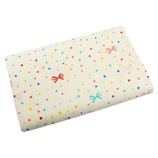 简约彩色波点水玉蝴蝶结府绸纯棉 上衣服连衣裙裤子童装床品布料