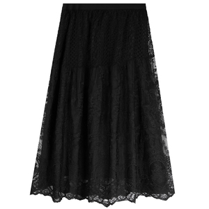 法式复古重工蕾丝长裙胖仙女莹莹大码女装胖mm夏大裙摆花边半身裙