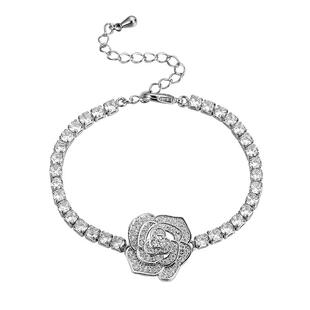 VOYAGE山茶花锆石镶钻手链女款轻奢小众精致女生闺蜜冷淡风女手镯