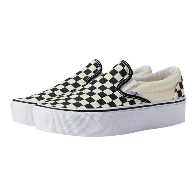 VANS/范斯帆布鞋男女款松糕底增高休闲板鞋春秋棋盘格一脚蹬轻便