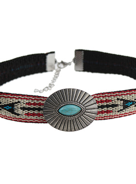 复古民族风颈链invia刺绣锁骨