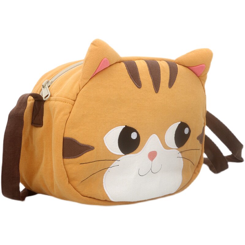 日本设计kine猫纯棉猫立体斜挎包