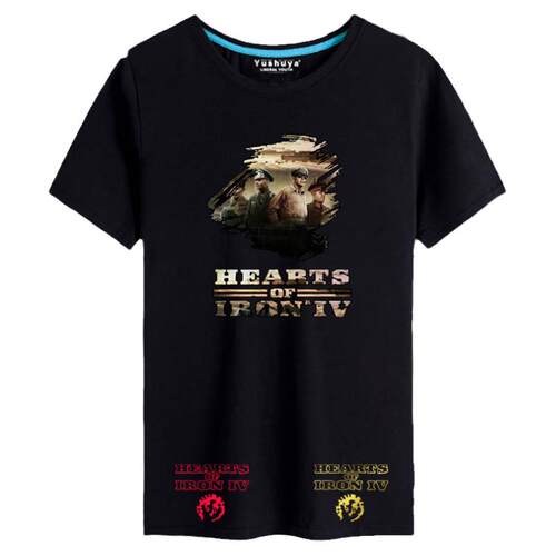 steam游戏钢铁雄心4短袖t恤衫男女夏季纯棉半截袖学生体恤上衣服