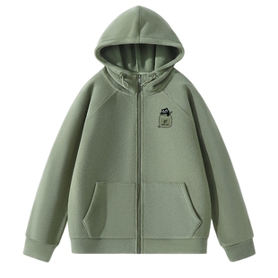 班尼路连帽外套男秋冬季保暖青少年重磅夹克男款双面加绒连帽衫LF