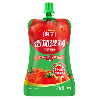 海天番茄沙司50g番茄酱小包装挤挤装西红柿酱商用批发小包家用蘸