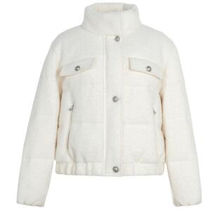 XG雪歌纯绵羊毛白鸭绒羽绒服时尚冬季新款米白色短款长袖外套女装