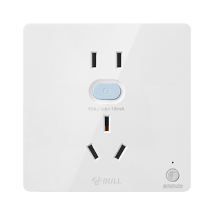公牛漏电保护插座面板五孔家用86型10a电热水器专用16a空调漏保