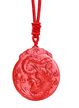 妙韵天然朱砂朱雀吊坠女款