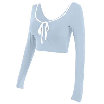 元气女孩带胸垫普拉提瑜伽服长袖