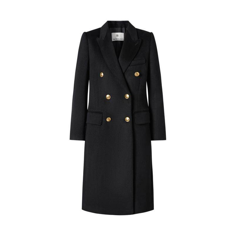 商场同款 摩萨克冬绵羊毛长款西装式毛呢外套大衣女