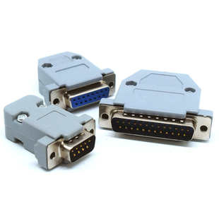 DB接头排线串口连接器DB25/15/9头公母并口二排插头塑料壳连接头