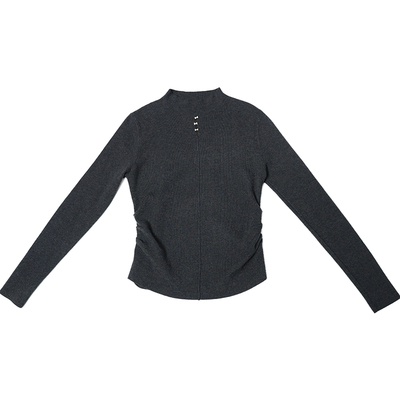 oo&vv极简风半高领镂空镶钻针织衫女25秋冬百搭修身显瘦毛衣上衣