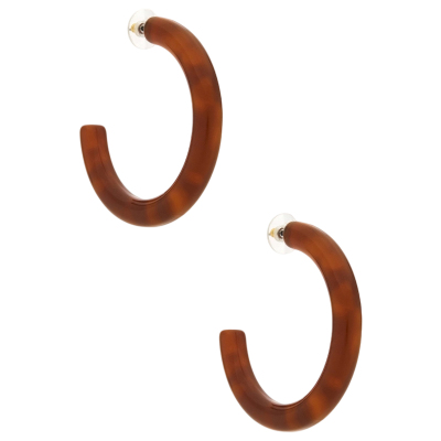 Lele Sadoughi BROADWAY圆环耳饰棕色REVOLVE小众新款