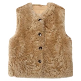 欧尼马甲秋冬环保皮草外套年轻仿羊羔毛托斯卡纳皮毛一体百搭背心