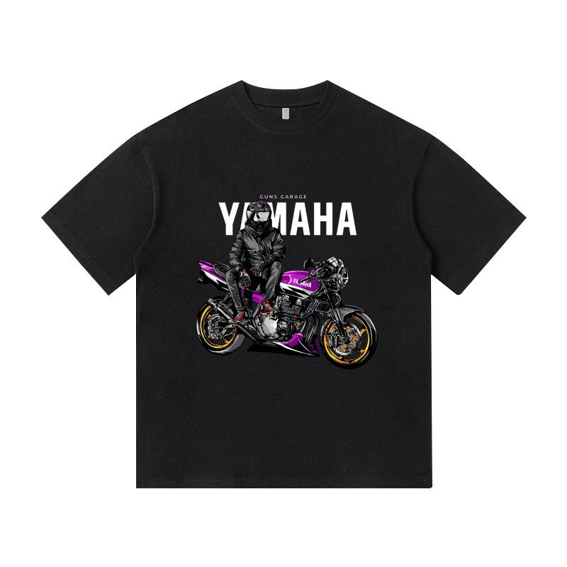 雅马哈YAMAHA机车改装文化骑行美式纯棉短袖T恤男装百搭潮牌上衣