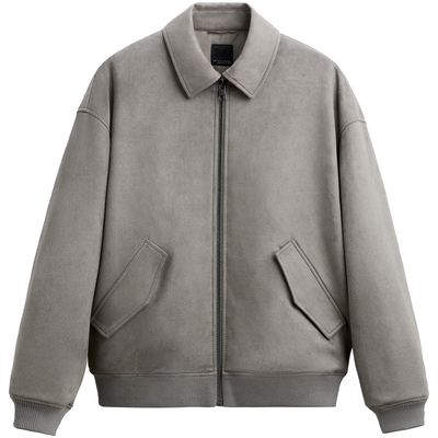 西班牙单！仿麂皮绒棉服厚外套