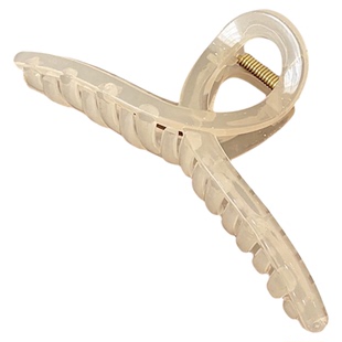 以爱为营白鹿同款发夹抓夹郑书意米白色大号简约交叉盘发鲨鱼夹女