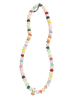 甜美多巴胺彩色串珠卡通珍珠项链