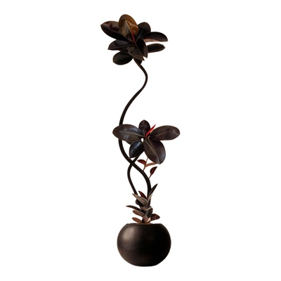 仿真绿植黑金刚橡皮树中古风