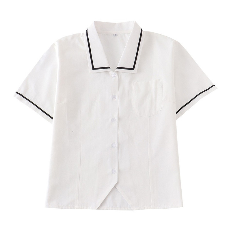 学院风日系棉衬衣短款jk制服衬衫