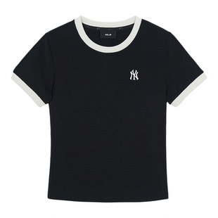 MLB短袖女子26春夏新款NY小标舒适透气运动修身圆领T恤 3FTSB0263