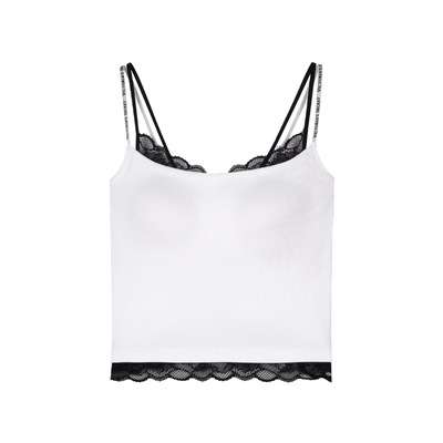 维密叠搭蕾丝边小吊带文胸女