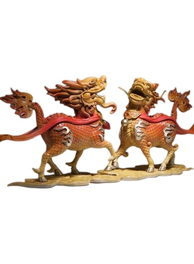 铜师傅《麒麟献瑞》客厅桌面摆件