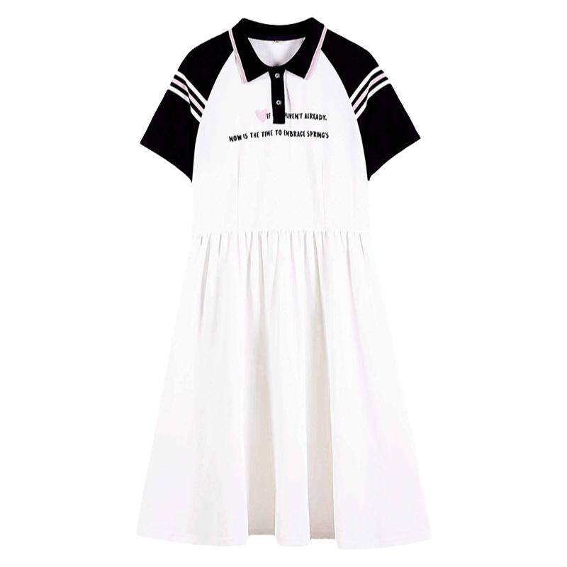 polo初中生少女夏装撞色2022年