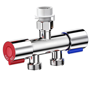 不锈钢洗衣机水龙头一分二接头进水管一进二出转三通双出水分流器