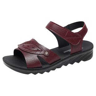 妇女妈妈凉鞋女士夏季防滑软底舒适中老年太太鞋子女款大码奶奶鞋