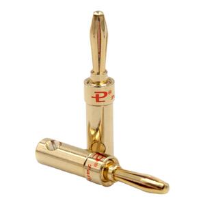 琴冠QINCROWN 纯铜镀金HiFi音响功放插头 香蕉头 喇叭线接头 免焊