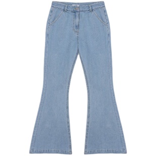 现货 ETHOS 韩国品牌官方授权 高腰喇叭牛仔裤女