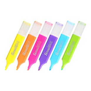 齐心荧光笔学生用彩色记号笔粗斜头标记笔荧光水彩笔学习阅读重点圈划背单词神器彩色记号笔重点笔标记笔包邮