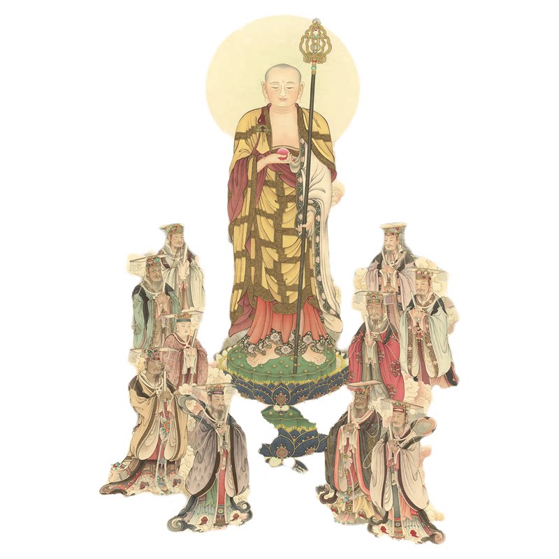 地藏王菩萨十殿阎王图高清复制