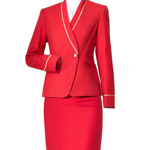 南航空姐制服女职业套装高铁酒店迎宾工作服时尚珠宝店工装大红色