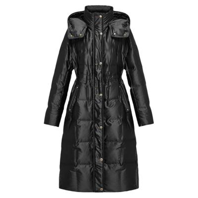 雅莹松花江白鹅绒收腰连帽羽绒服