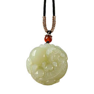 普陀山天然保真和田玉有求必应吊坠男士转运貔貅项链送男友礼物女