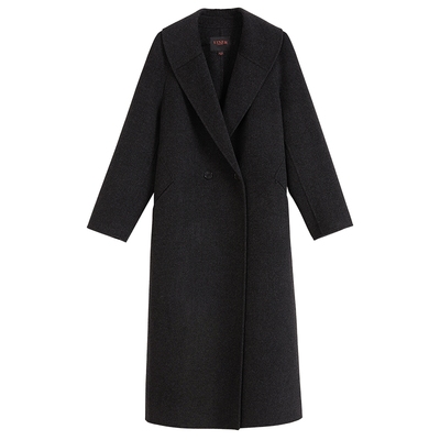 【1996系列】YINER音儿2025冬季新款羊毛羊绒混纺双排扣翻领大衣